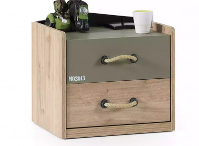 Nightstand bedside table bedroom wood brown children's nightstand green